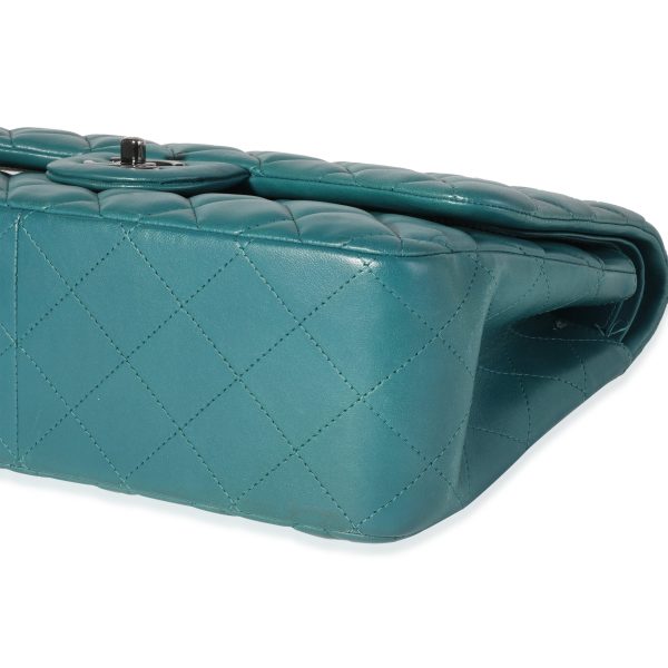 120346 box dd7a31fb e345 45d7 b78e 7c9d4c920f6d Chanel Teal Quilted Lambskin Jumbo Classic Double Flap Bag