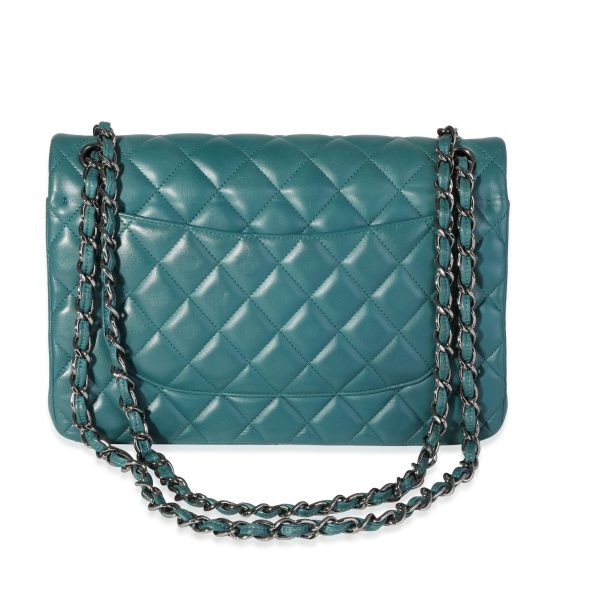 120346 pv 03f82bdd d286 4c02 8c14 1de5131a5e2f Chanel Teal Quilted Lambskin Jumbo Classic Double Flap Bag