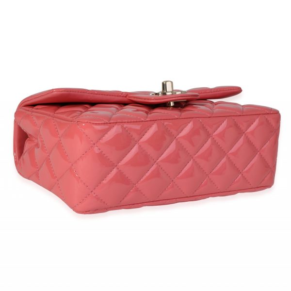 120347 box Chanel Pink Quilted Patent Leather Mini Rectangular Classic Flap Bag