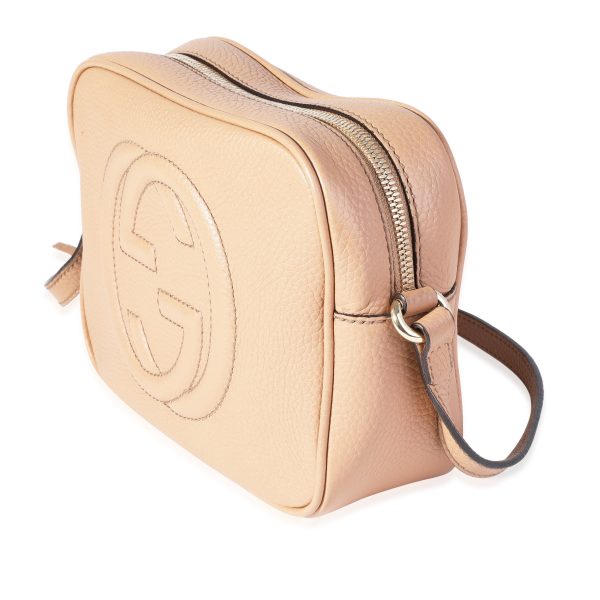 120370 sv Gucci Beige Pebbled Leather Soho Disco Crossbody