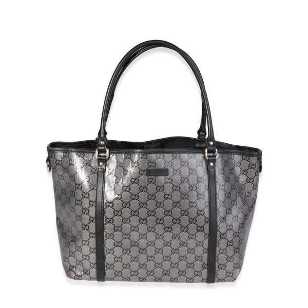 120387 fv 05ebc716 da3d 4514 9dcf 75a86f16e6ca Gucci Metallic GG Crystal Black Leather Joy Tote