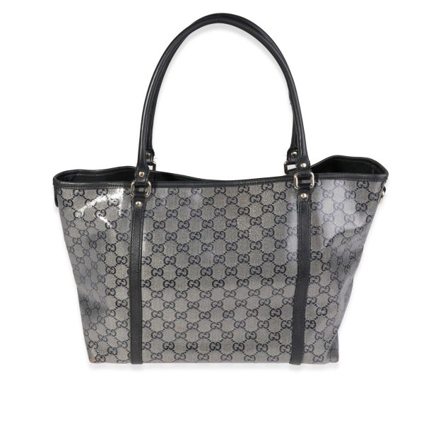 120387 pv cb7ee5db 8634 44af a991 4e3d6d074f40 Gucci Metallic GG Crystal Black Leather Joy Tote