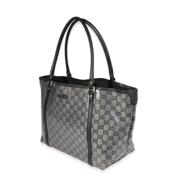 120387 sv 924288d8 a429 4ab6 a28e a44fcc0c9b0b Gucci Metallic GG Crystal Black Leather Joy Tote