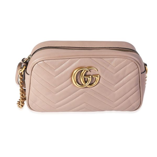 120389 fv 3b1d1638 af74 4a6b ae57 580ca680927e Gucci Dusty Pink Matelass√© Leather Small Marmont Bag