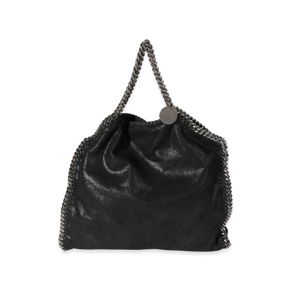 120391 fv 6ad62a27 c0f9 4f61 a839 1816c42af05b Stella McCartney Black Shaggy Deer Falabella Fold Over Tote