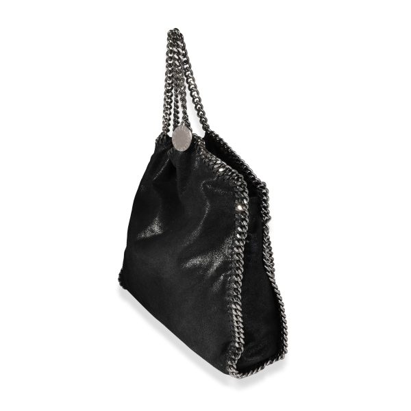 120391 sv e5decce3 5492 4124 ace5 7b5c848dca20 Stella McCartney Black Shaggy Deer Falabella Fold Over Tote