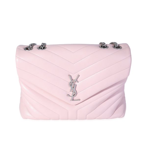 120425 fv Saint Laurent Pink Matelassé Leather Medium Loulou Shoulder Bag