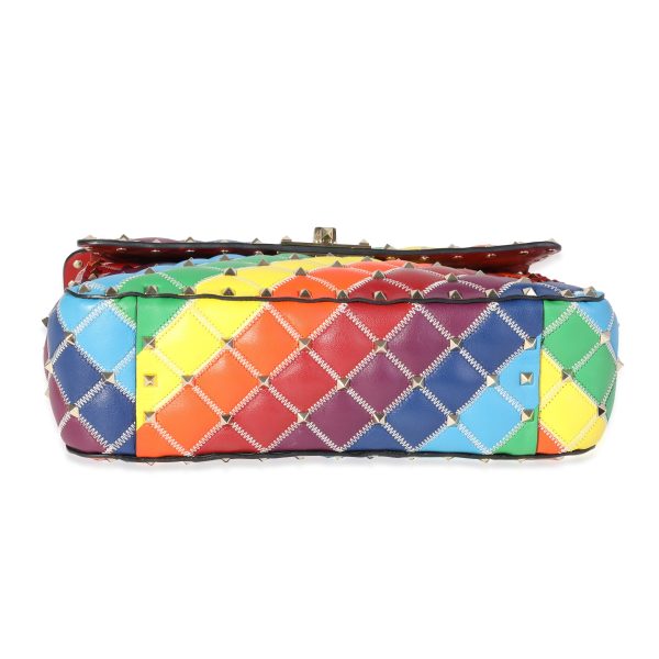 120426 box 0b542a6d 9ee5 4192 8a69 7282d20d5bb3 Valentino Multicolor Lambskin Rainbow Rockstud Medium Shoulder Bag