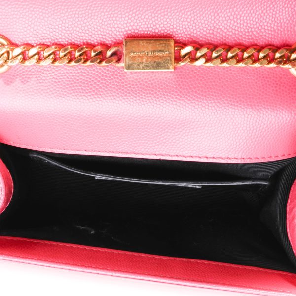 120434 ad1 6fd30d5d b63d 4644 8665 6cca0497c393 Saint Laurent Hot Pink Grain De Poudre Small Kate Chain Bag