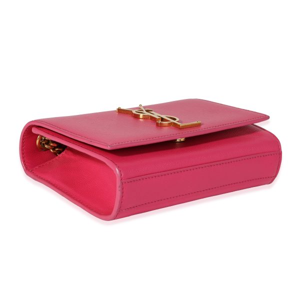 120434 bv 19ee2d65 5b62 482f 8847 35e9ef3b002d Saint Laurent Hot Pink Grain De Poudre Small Kate Chain Bag