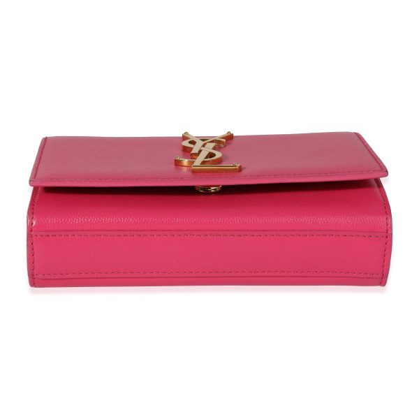 120434 stamp 67b362c1 203b 4ebd 8278 a9cdfca6ccae Saint Laurent Hot Pink Grain De Poudre Small Kate Chain Bag