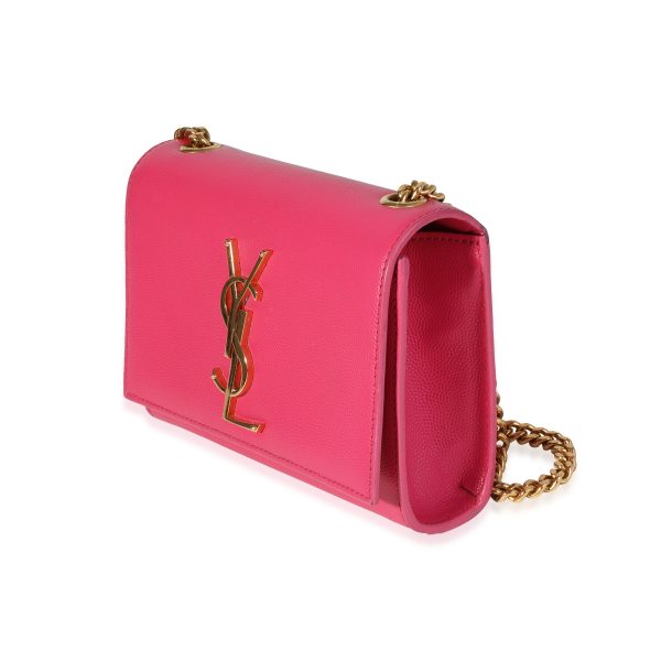 120434 sv dd92663b 8731 4dbe 9196 814ecc745895 Saint Laurent Hot Pink Grain De Poudre Small Kate Chain Bag