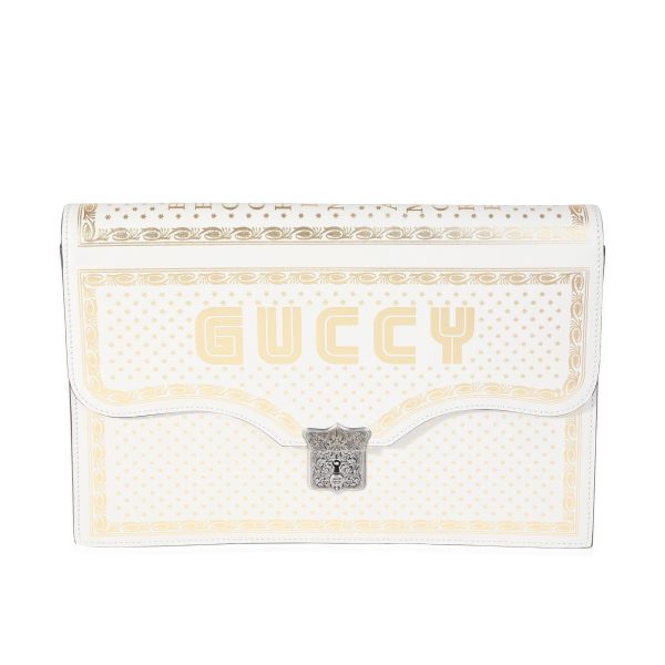 120441 fv 113bc125 40e8 4d9c a8a9 d5be78b92770 Gucci x Sega Mystic White Star Printed Calfskin GUCCY Portfolio Clutch