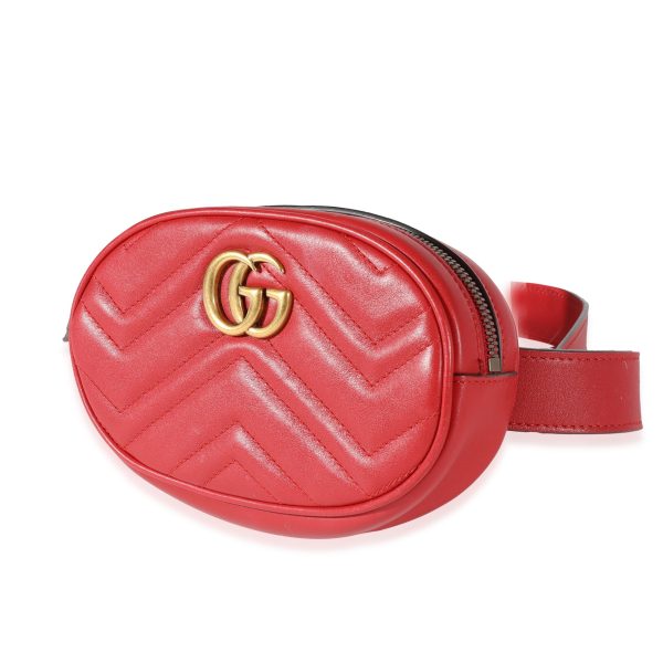 120443 pv 252986e9 b5bc 4480 a63e 4d0c3d0c9f71 Gucci Red Matelass√© Calfskin GG Marmont Bum Bag 85