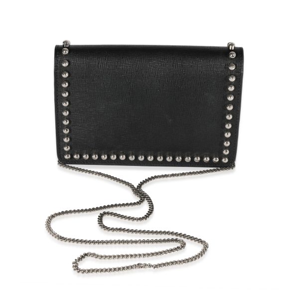 120445 pv 7f6a0e28 a573 4750 9f35 15a6dd379f2a Fendi Black Vitello Elite Mink Studded Karlito Chain Wallet