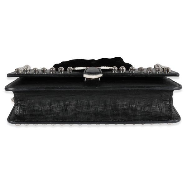 120445 stamp Fendi Black Vitello Elite Mink Studded Karlito Chain Wallet