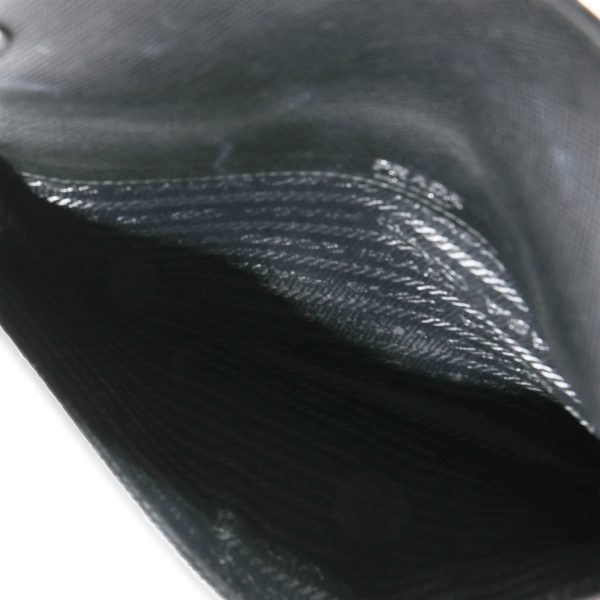 120446 bv Prada Black Saffiano Leather Retro Logo Flat Crossbody
