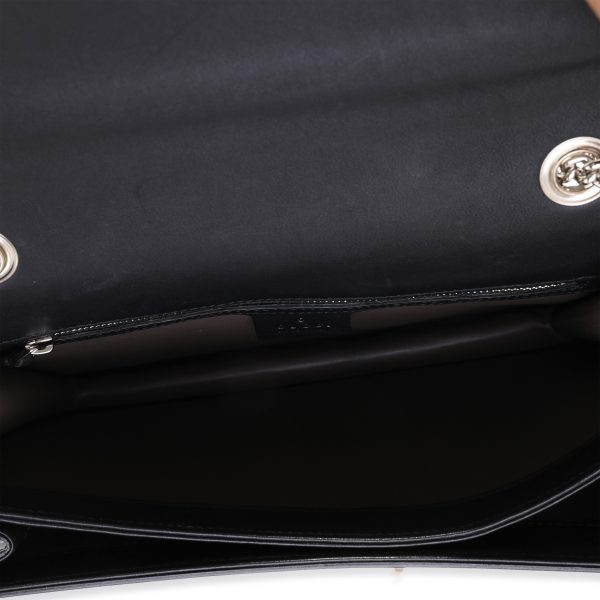 120448 ad1 6f0b6c1b c4b2 4dee b13c 532867c53ace Gucci Black Polished Leather Interlocking G Shoulder Bag