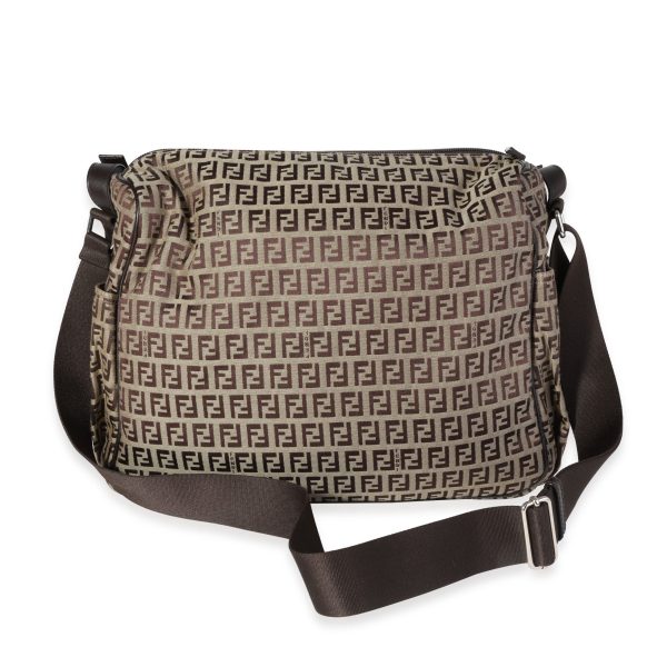 120452 pv 09ddf387 134d 42ed 92ba 96fc141e4e61 Fendi Brown Zucchino Canvas Baby Bag with Changing Pad