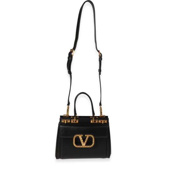 120462 bv 1709d02c f73c 4230 8485 0fbf5f89287b Valentino Alcove Black Grainy Calfskin Small Rockstud Bag