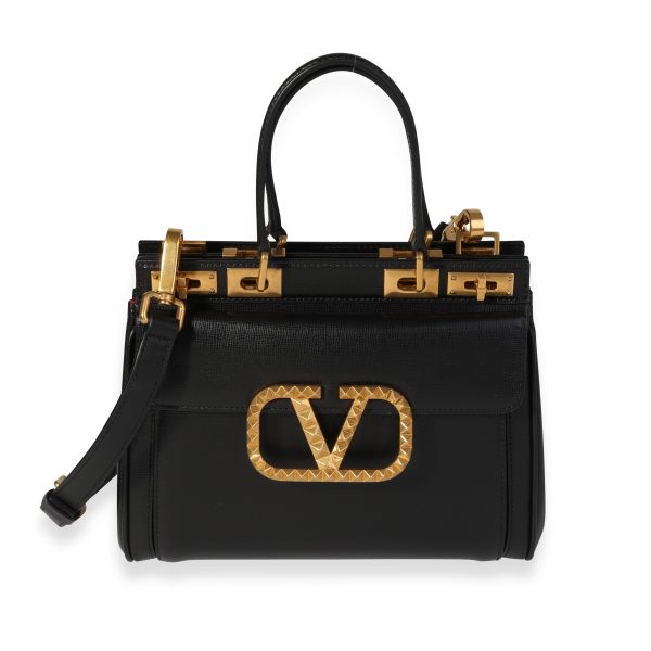 120462 fv e12a7d04 6db1 454f a5c7 8318c6fc041e Valentino Alcove Black Grainy Calfskin Small Rockstud Bag