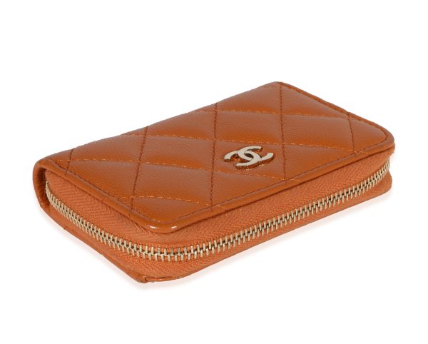 120474 box Chanel Copper Quilted Caviar Zip Around Coin Purse