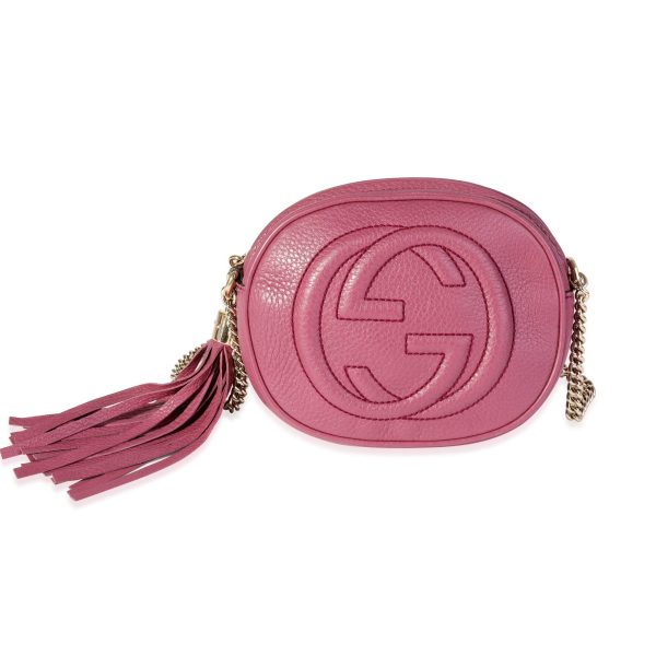 120479 fv bf64063b b6fa 4db3 ab9c 40d2b3027cb2 Gucci Mauve Pebbled Leather Mini Soho Chain Bag