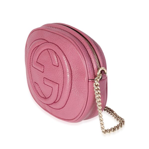 120479 sv a89f198d 6e25 4d34 a083 0bc6d9f4fd5b Gucci Mauve Pebbled Leather Mini Soho Chain Bag