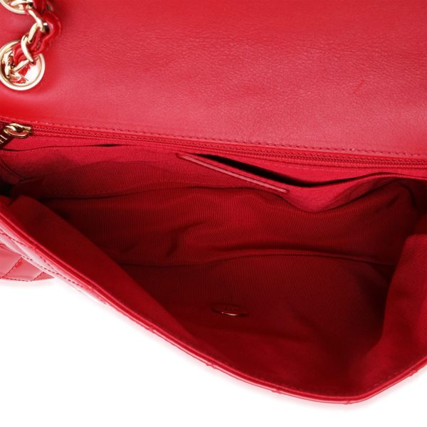 120485 ad1 951aa3e4 2367 413a 8d34 f6096d469441 Chanel Red Quilted Patent Leather Valentines Day Medium Single Flap Bag