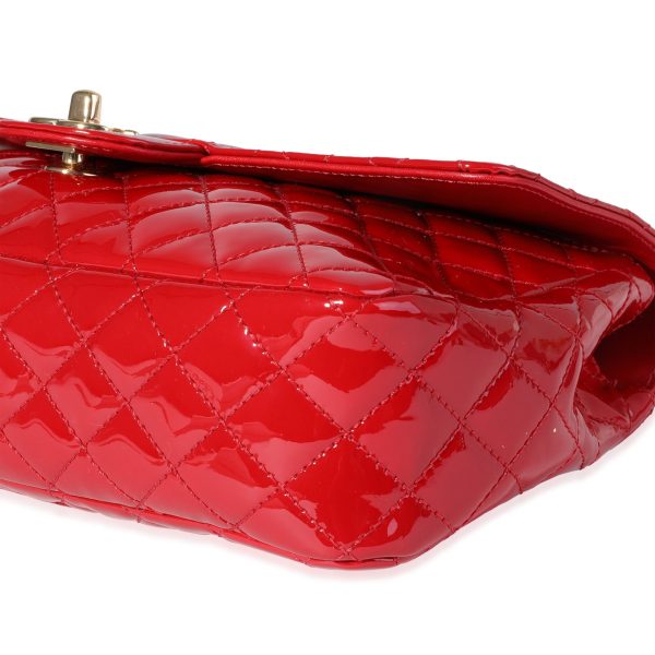 120485 box 7d50a5a2 36e0 41fc bef8 ee8df819a11c Chanel Red Quilted Patent Leather Valentines Day Medium Single Flap Bag