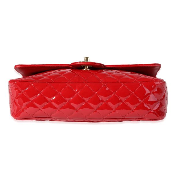 120485 stamp d0491e61 8e72 49b6 8759 a3d25a7cc3e3 Chanel Red Quilted Patent Leather Valentines Day Medium Single Flap Bag