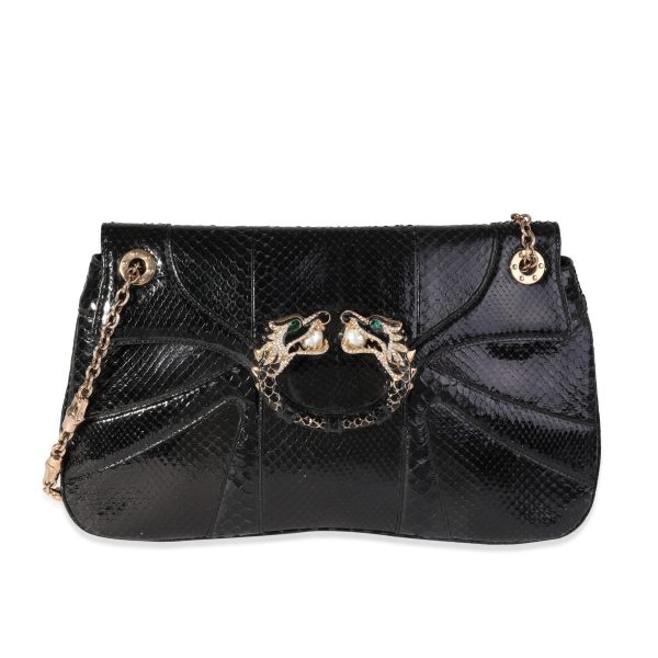 120494 fv Gucci Limited Edition Tom Ford Black Python Jeweled Dragon Flap Bag