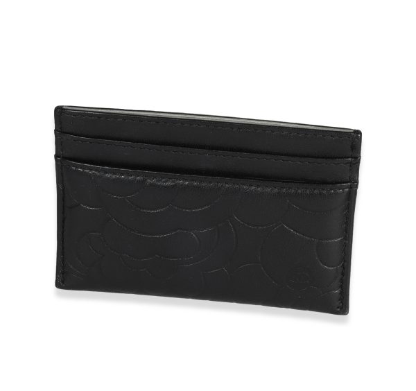 120497 pv eba0d8c0 c319 469e 8205 7e0d5ad74fe1 Chanel Black Camellia Embossed Lambskin Card Case