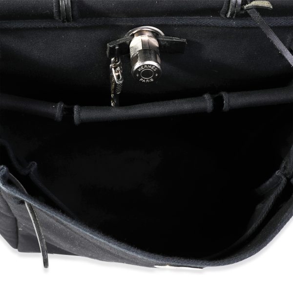 120535 bv 3b4bf55e cc3a 402a b36d 7c45ccd1e0ec Herm√®s Black Toile Vache Hunter Herbag Backpack BPHW