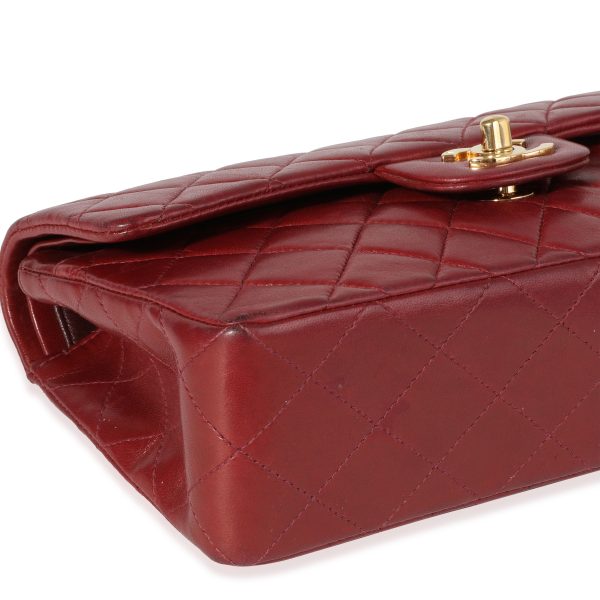 120585 clasp 582d4f7e 3354 4e46 a1ef 099afb03842e Chanel Burgundy Quilted Lambskin Small Classic Double Flap Bag