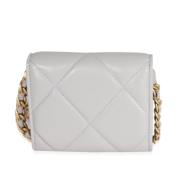 120609 pv cd5c102a fdd3 4bab 81c4 4724f83456bf Chanel Gray Quilted Lambskin Chanel 19 Flap Coin Purse with Chain