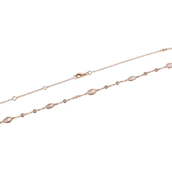 120618 pv Diamond Topaz Station Necklace 14K Rose Gold 020 CTW