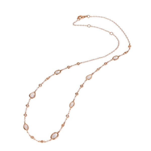 120618 sv Diamond Topaz Station Necklace 14K Rose Gold 020 CTW