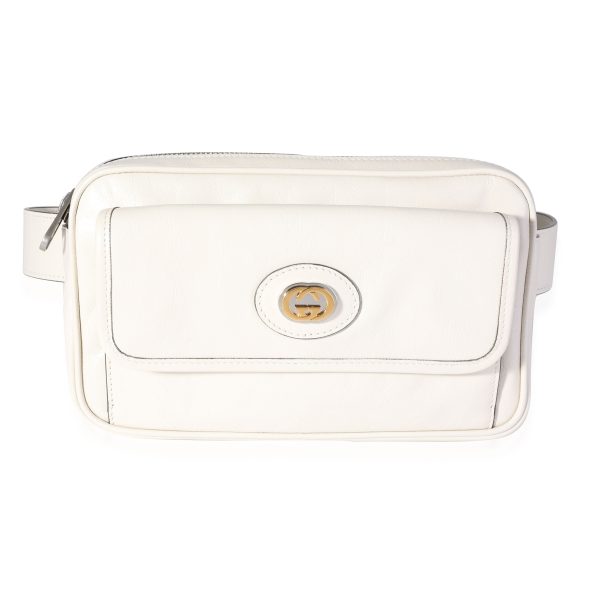 120632 fv 070cb180 82be 4c58 9af7 d4ad16831c8b Gucci White Calfskin Interlocking GG Belt Bag