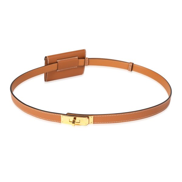 120656 bv NIB Hermès Gold Epsom Kelly Pocket 18 Belt GHW