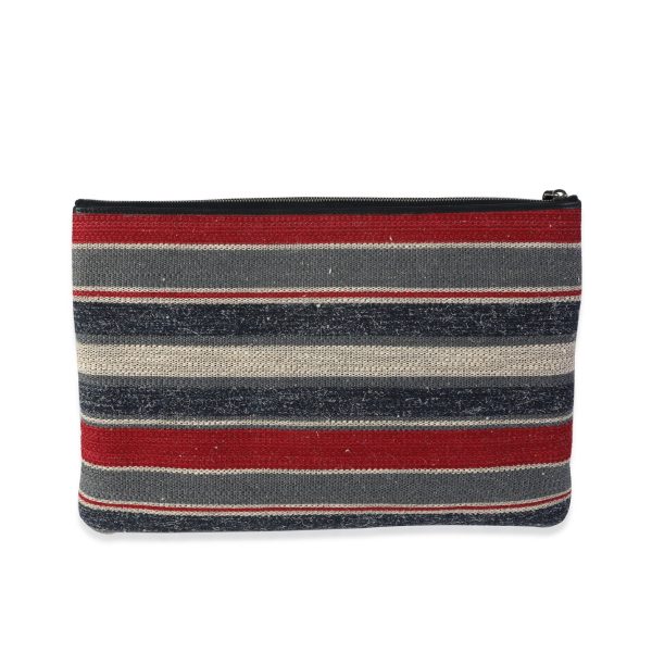 120669 bv 4a214f24 7e0c 4038 9e53 e9e85df1e497 Chanel Paris Hamburg Multicolor Striped Wool Deauville Pouch