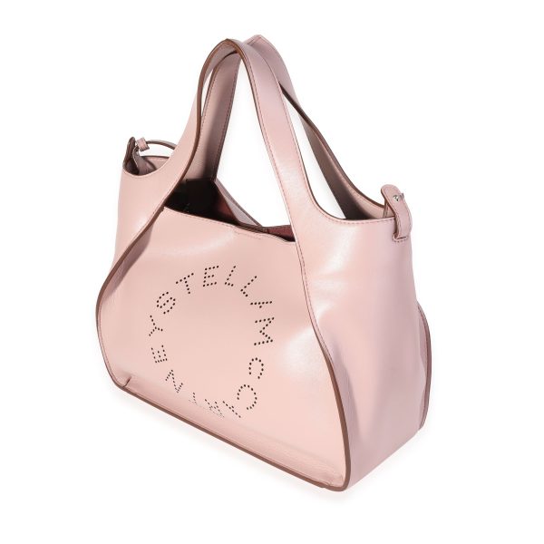 120690 sv Stella McCartney Mauve Vegan Leather Perforated Logo Tote