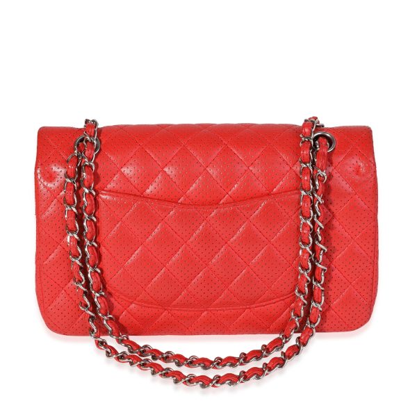 120703 bv Chanel Red Perforated Leather Medium Classic Double Flap Bag