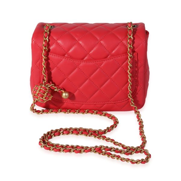 120756 pv 85681739 9eb7 4d8d accf 7c2d97d79da2 Chanel Strawberry Red Quilted Lambskin Pearl Crush Mini Flap Bag