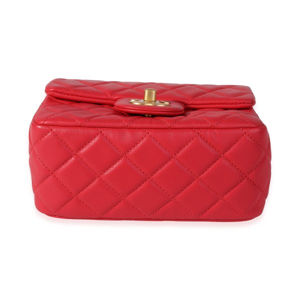 120756 stamp 267e5470 ceb3 4aa8 aaeb de5036773d56 Chanel Strawberry Red Quilted Lambskin Pearl Crush Mini Flap Bag