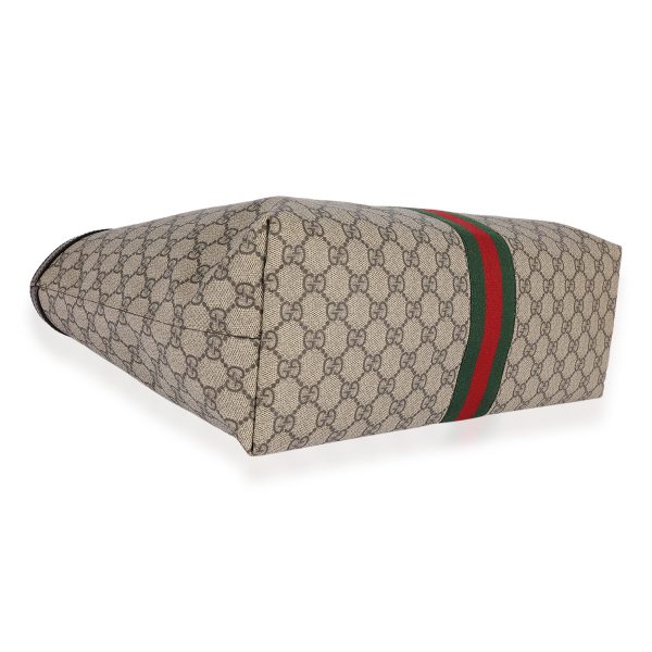 120768 clasp 29ed9c8c 963c 454a 95c7 6d9ea85b143e Gucci GG Supreme Medium Ophidia Web Tote