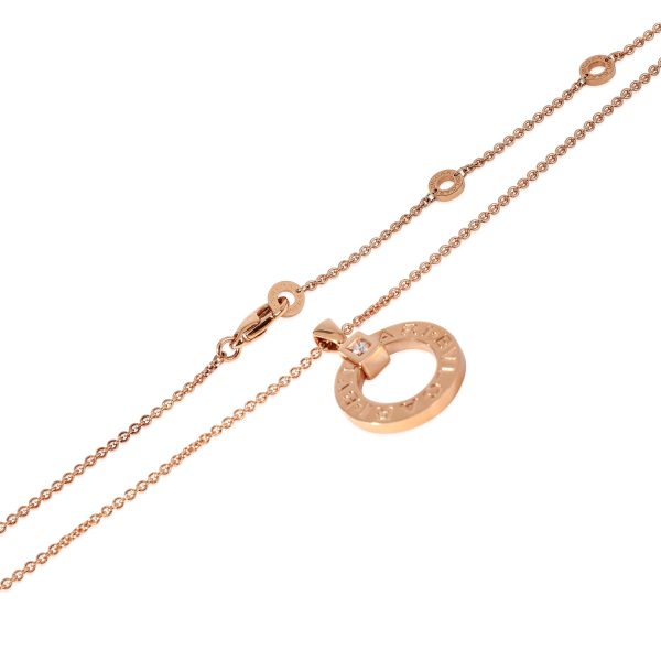 120772 sv Bvlgari Diamond Pendant in 18K Rose Gold 007 CTW