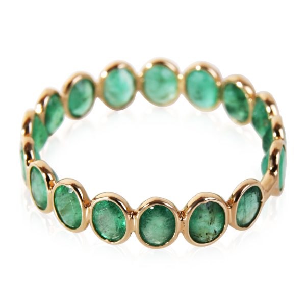 120799 sv 50e6018f d67b 47ca b648 f744b77b0fb7 Bezel Set Oval Emeralds Eternity Ring in 14K Yellow Gold