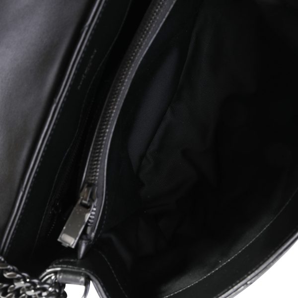 120821 av Saint Laurent So Black Matelassé Leather Medium Loulou Bag