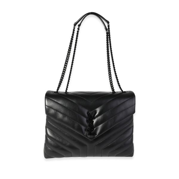 120821 bv Saint Laurent So Black Matelassé Leather Medium Loulou Bag